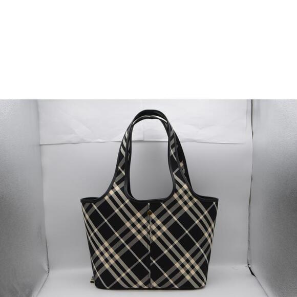BURBERRY Tartan Check Tote Bag Black Calico - Picture 2 of 10